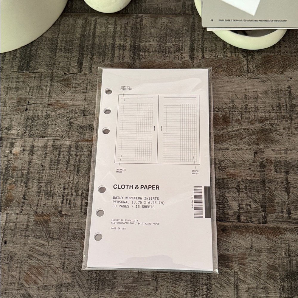 🏷️ NWT Cloth & Paper Daily Work Flow Insert | Personal size